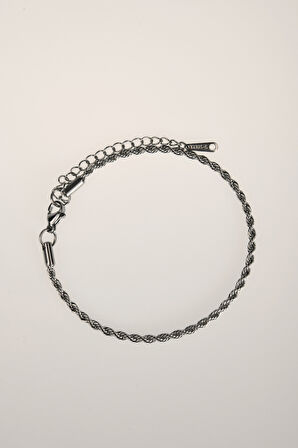 Burgu Model Unisex Çelik Zincir Bileklik 2 Mm