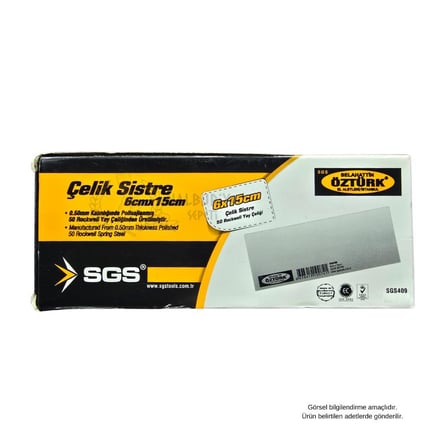 SGS Paslanmaz Çelik Sistre - 0.5 mm. - 6x15 cm. - 1 Adet