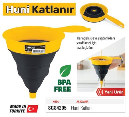 SGS Katlanır Plastik Huni 230x140x160 mm.