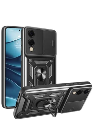 Newface Samsung Galaxy S Edge Pars Lens Yüzüklü Silikon - Siyah