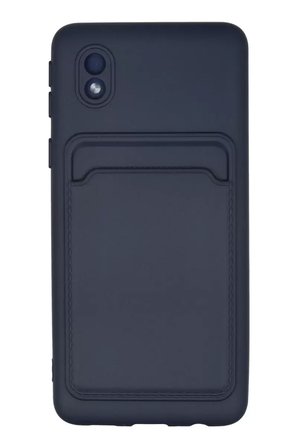 Newface Samsung Galaxy A01 Core Kılıf Kelvin Kartvizitli Silikon - Lacivert