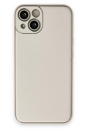 Newface Apple İphone 14 Plus Kılıf Coco Deri Silikon Kapak - Beyaz