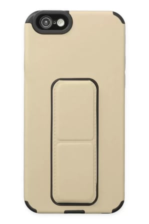 Newface Apple Uyumlu İphone  Kılıf Mega Standlı Silikon - Gold
