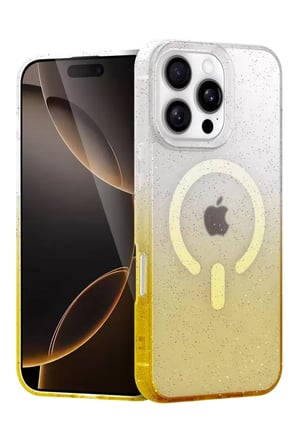 Newface Apple Uyumlu İphone  Pro Max Pummel Shiny Magsafe Kapak - Gold
