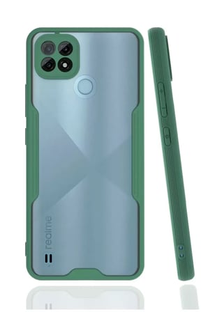 Newface Realme C21 Kılıf Platin Silikon - Yeşil