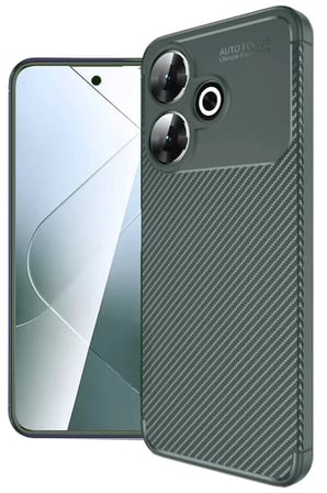 Redmi 13 4G Kılıf Auto Focus Karbon Kapak - Koyu Yeşil