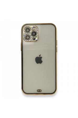 İphone 12 Kılıf Liva Taşlı Silikon - Siyah