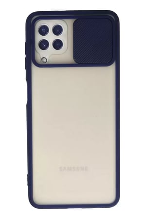 Galaxy A22 Kılıf Palm Buzlu Kamera Sürgülü Silikon - Lacivert
