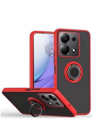 Redmi Note 13 4G Montreal Yüzüklü Silikon Kapak - Kırmızı