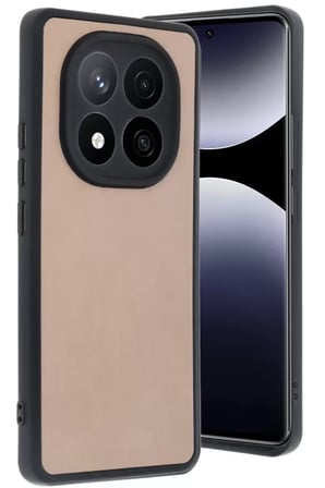 Redmi Note 14 5G Kılıf Aras Deri Kapak - Pudra
