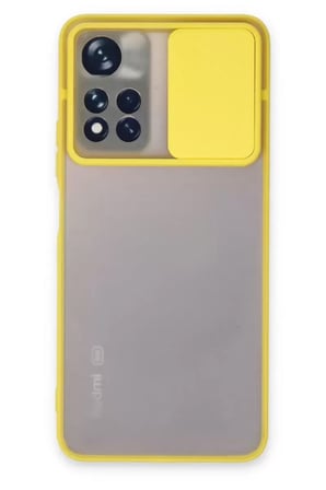 Redmi Note 11T Kılıf Palm Buzlu Kamera Sürgülü Silikon - Sarı