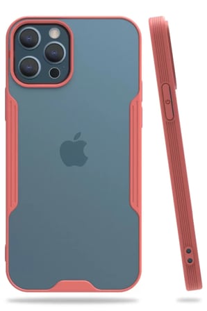 Newface Apple İphone 12 Pro Max Kılıf Platin Silikon - Pembe