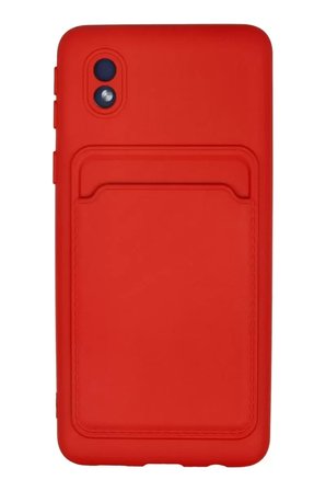 Newface Samsung Galaxy A01 Core Kılıf Kelvin Kartvizitli Silikon - Kırmızı