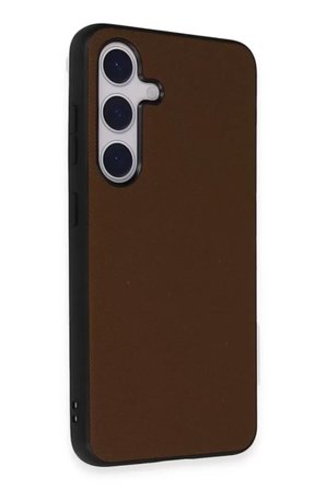Newface Samsung Galaxy S24 Kılıf Taft Kapak - Kahverengi
