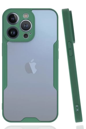 Newface Apple İphone 14 Pro Max Kılıf Platin Silikon - Yeşil