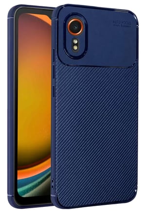 Newface Samsung Galaxy Xcover  Kılıf Auto Focus Karbon Kapak - Lacivert