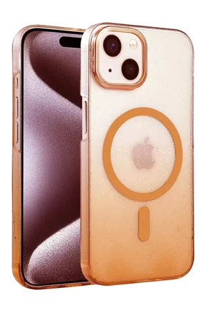 Newface Apple İphone 14 Glossy Magsafe Kapak - Turuncu