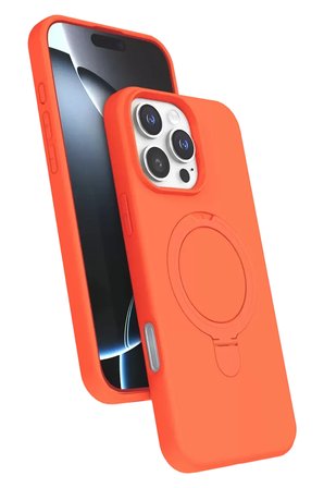 Newface Apple İphone 16 Pro Regal Magsafe Standlı Kapak - Turuncu