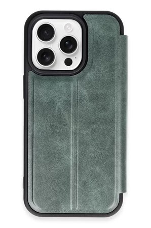 Newface Apple İphone 14 Pro Max Kılıf Flip Cover - Koyu Yeşil
