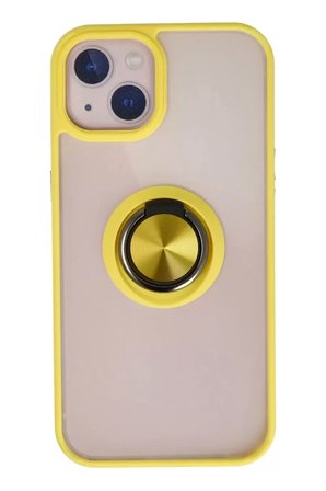 Newface Apple İphone 13 Kılıf Montreal Yüzüklü Silikon Kapak - Sarı