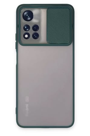 Newface Xiaomi Redmi Note 11t Kılıf Palm Buzlu Kamera Sürgülü Silikon - Yeşil