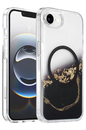 Onegif Apple İphone 17e Lotus Simli Magsafe Kapak - Siyah