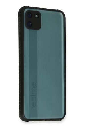Newface Realme C11 Kılıf Miami Şeffaf Silikon - Siyah
