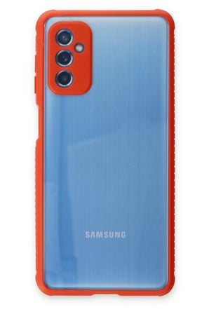 Newface Samsung Galaxy M52 5g Kılıf Miami Şeffaf Silikon - Kırmızı