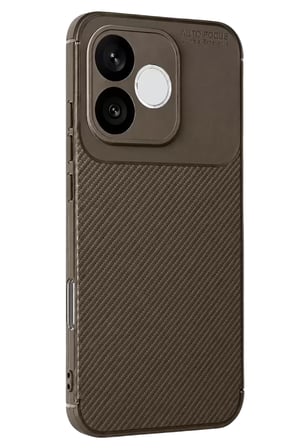 Newface Huawei Honor  Lite Auto Focus Karbon Kapak - Kahverengi
