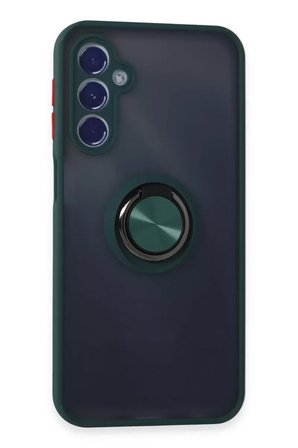 Newface Samsung Galaxy M34 5g Kılıf Montreal Yüzüklü Silikon Kapak - Yeşil