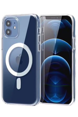 Newface Apple İphone 12 Combo Sert Şeffaf Magsafe Kapak - Şeffaf