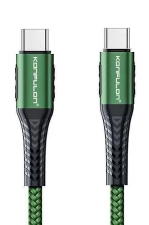 Konfulon Dc43 Type-c To Type-c 1m Örgü 60w Hızlı Şarj Kablo - Yeşil