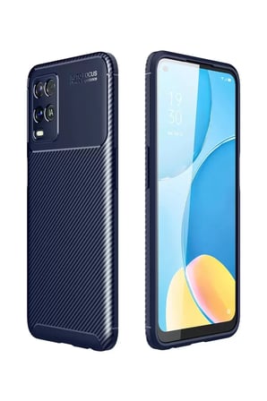 Newface Oppo A g Kılıf Auto Focus Karbon Kapak - Lacivert