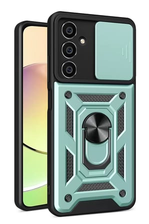 Newface Samsung Uyumlu Galaxy As Kılıf Pars Lens Yüzüklü Silikon - Yeşil