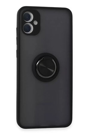 Newface Samsung Galaxy A Kılıf Montreal Yüzüklü Silikon Kapak - Siyah