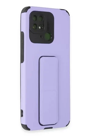Newface Xiaomi Redmi 10c Kılıf Mega Standlı Silikon - Lila