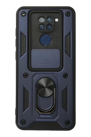 Newface Xiaomi Redmi Note 9 Kılıf Pars Lens Yüzüklü Silikon - Lacivert
