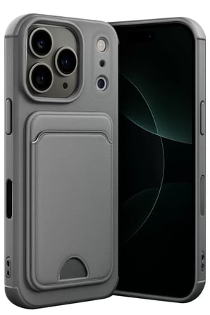 Newface Apple İphone 17 Pro Max Kelvin Kartvizitli Silikon - Gri
