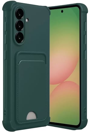 Newface Samsung Galaxy A36 Kılıf Kelvin Kartvizitli Silikon - Koyu Yeşil