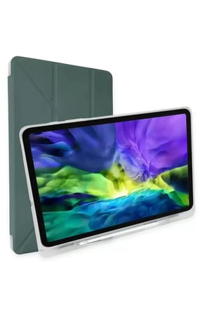 Newface Apple Uyumlu İpad Pro . () Kılıf Kalemlikli Mars Tablet Kılıfı - Koyu Yeşil