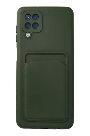 Newface Samsung Galaxy A12 Kılıf Kelvin Kartvizitli Silikon - Koyu Yeşil