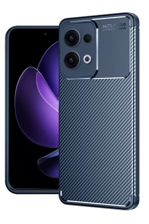 Newface Oppo Reno  Pro Kılıf Auto Focus Karbon Kapak - Lacivert