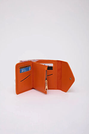 Suni Deri Bozuk Ve Kağıt Para Bölmeli Çıtçıtlı Kartlıklı Orta Boy Zarf Model Cepli Cüzdan