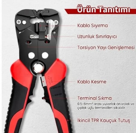 Otomatik Sıyırma Pensesi, Kendinden Ayarlanabilir Kesme Pensesi, Sıyırıcı/Kesme/Sıkma, Soyma ve Kesme
