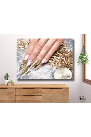 Tekli Yatay Kanvas Tablo, Kuaför, Güzellik Salonu, Nail Art, Dekoratif Kanvas Duvar Tablosu