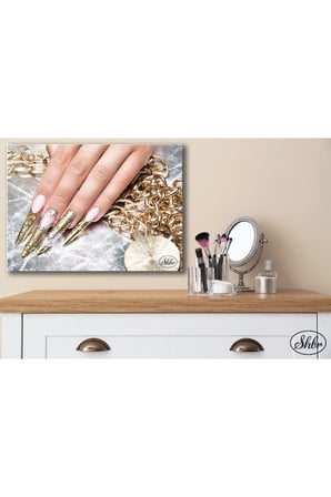 Tekli Yatay Kanvas Tablo, Kuaför, Güzellik Salonu, Nail Art, Dekoratif Kanvas Duvar Tablosu