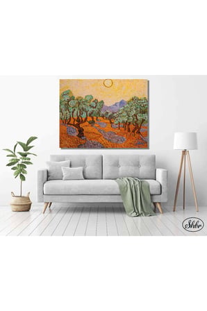 Tekli Yatay Kanvas Tablo, Vincent Van Gogh Zeytin Ağacı, Dekoratif Kanvas Duvar Tablosu