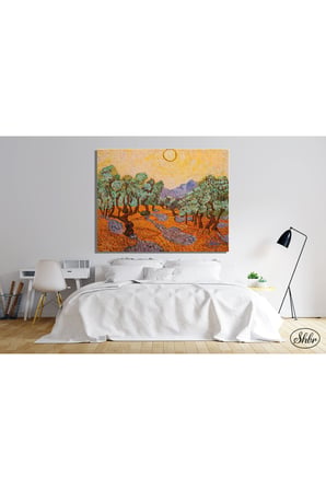 Tekli Yatay Kanvas Tablo, Vincent Van Gogh Zeytin Ağacı, Dekoratif Kanvas Duvar Tablosu