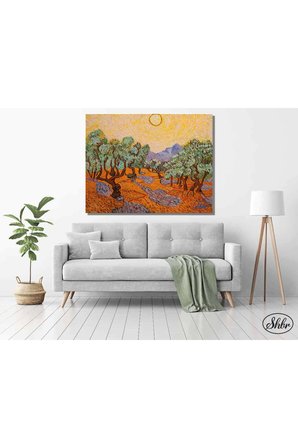 Tekli Yatay Kanvas Tablo, Vincent Van Gogh Zeytin Ağacı, Dekoratif Kanvas Duvar Tablosu