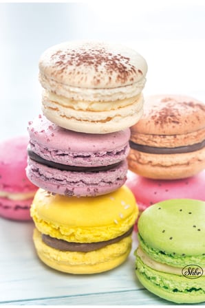 Tekli Dikey Kanvas Tablo Renkli Fransız Makoranlar Macaroons Kanvas Duvar Tablosu